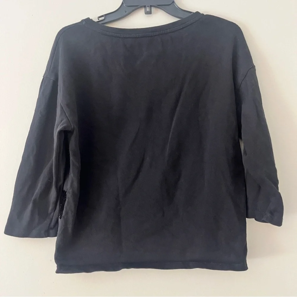MaxMara Black Sequin Blouse with 3/4 Sleeves - Picture 8 of 9